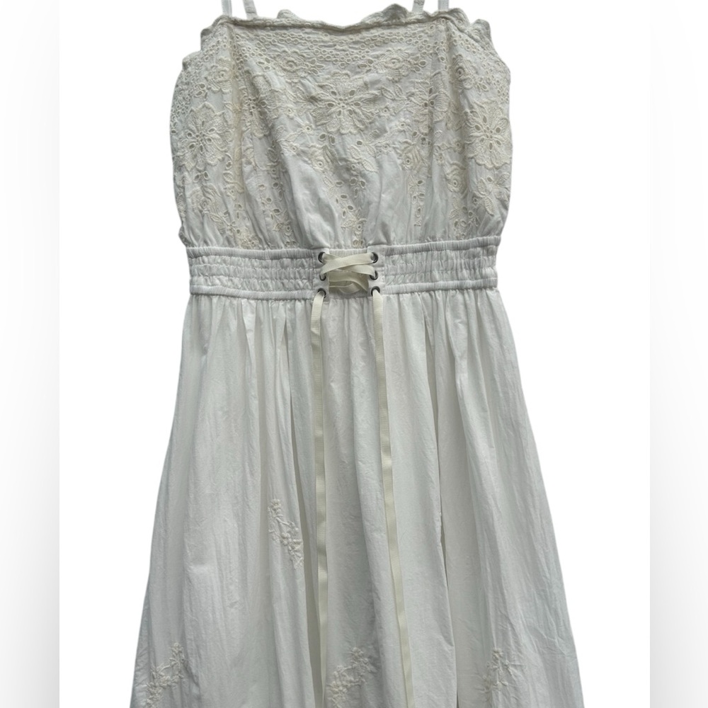 AXES FEMME Women’s Embroidered Camisole Waist Ribbon Dress Size: M - Picture 2 of 10